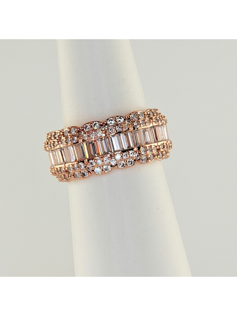 Bomb Party Ring Sz 8 "Timeless Treasure" Clear CZ on Rose Gold RG66977